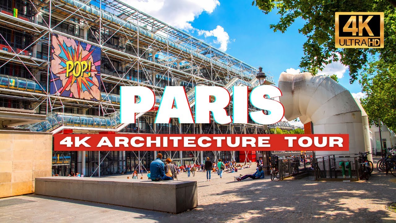 Paris, France | Centre Pompidou Architecture | Walking Tour 4K