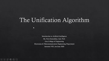 The Unification Algorithm: Introduction to Artificial Intelligence