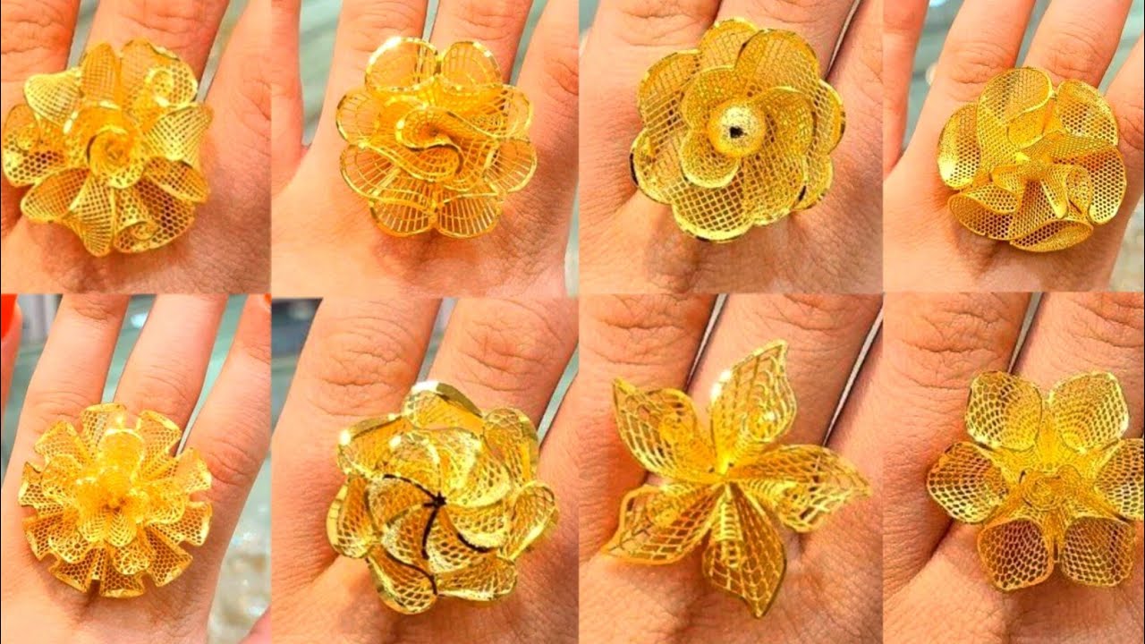 Latest Flower Gold Rings design with weight and price | New Finger Rings  @LIFESTYLEGOLD - YouTube