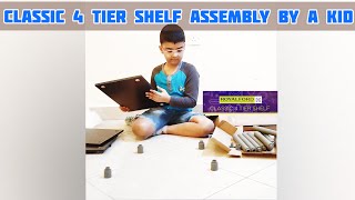 Classic 4 Tier Shelf Assembly by a Kid #shorts #youtubeshorts #Royalford