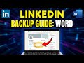 How to backup your LinkedIn cover story files using Microsoft Word - Beginner Guide