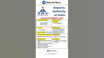 AAI Recruitment 2025 | New Vacancy 2025 | Daily Job Alerts #shorts