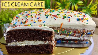 Easy chocolate ice cream cake recipe |ice cream cake recipe in hindi urdu | chocolate cake ice cream