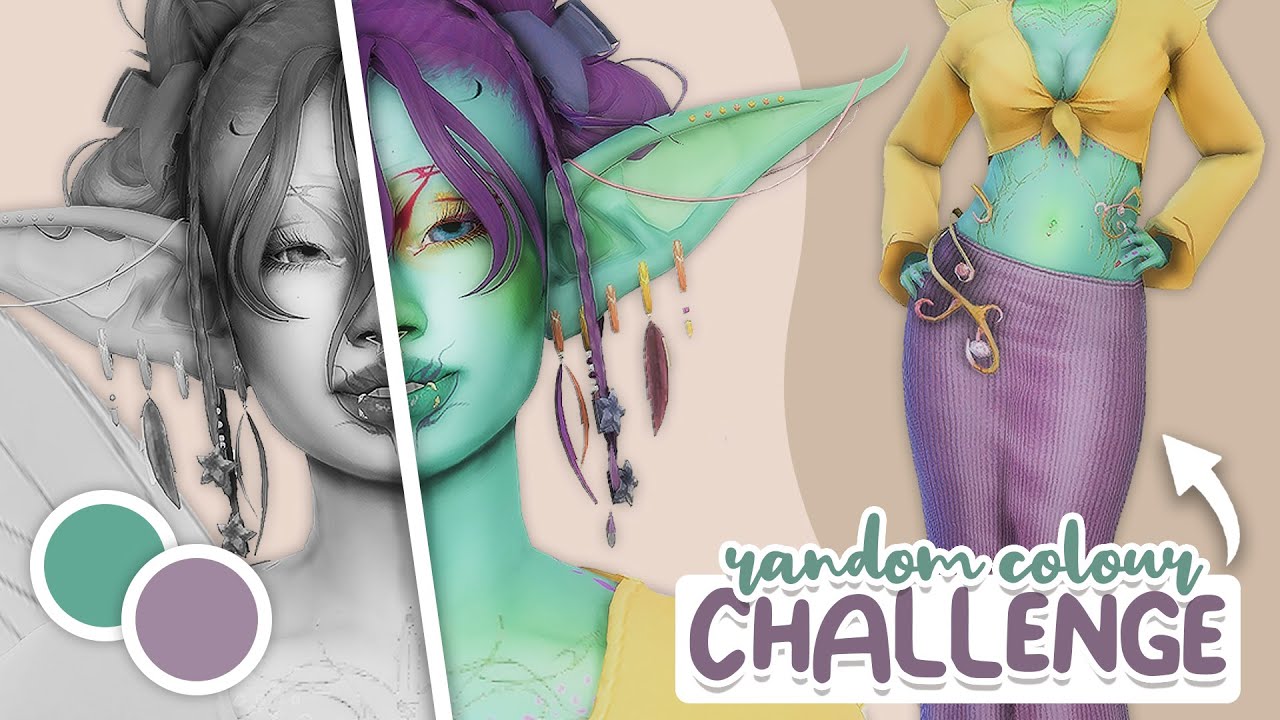 Can I make a Sim using *only* RANDOM COLOURS? | Sims 4 Create a Sim ...