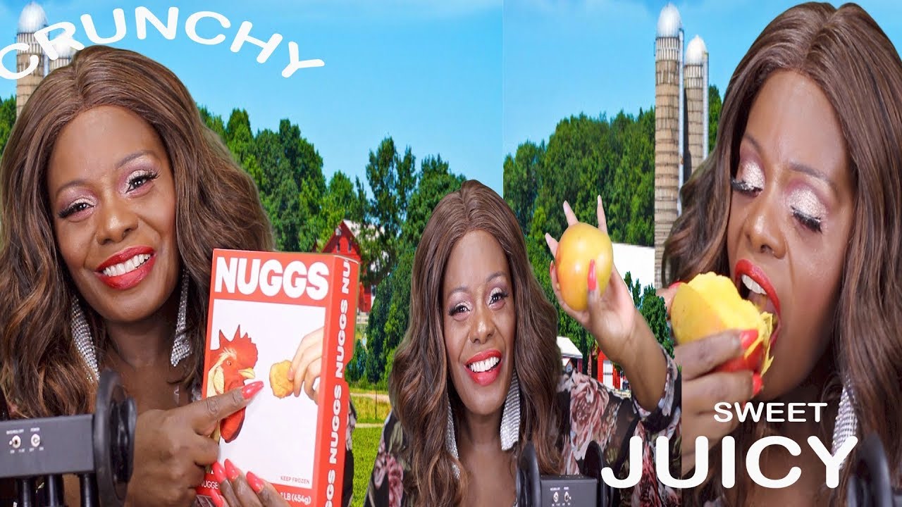 Trying NUGGS ASMR EATING Juicy MANGO | NUGGS