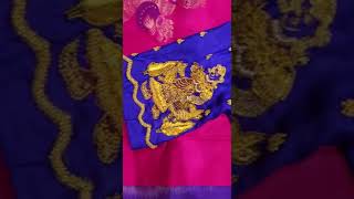 Silk Sarees and Soothing Music - Hot Pink Saree with heavy Handworked blue blouse @CrazyEight_C8