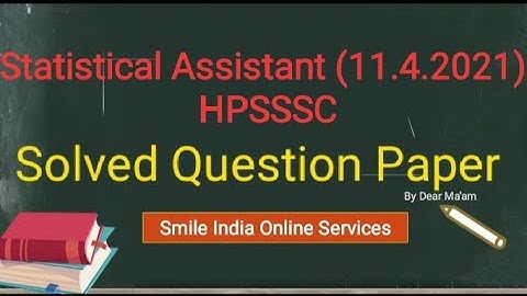 Statistical Assistant (11.4.2021).                HPSSSC