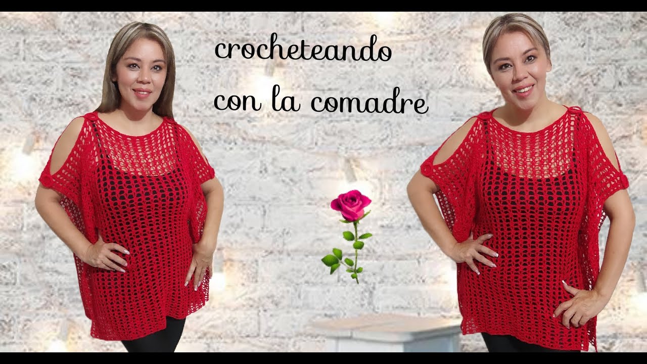 ⭐⭐⭐tutorial blusón a crochet fácil rápido crocheteando con la comadre ❤