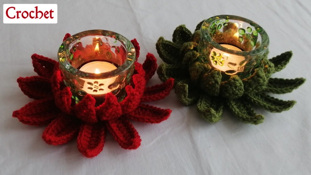 Crochet Lotus design for Candles