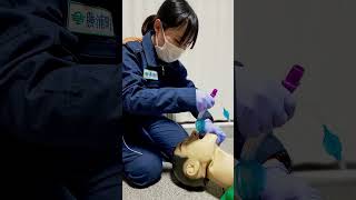 新入社員研修を実施しています🚑 #shorts  #救急救命士 #救急車 #paramedical #民間救急 #救急 #救急隊 #救急搬送 #emergency #skills