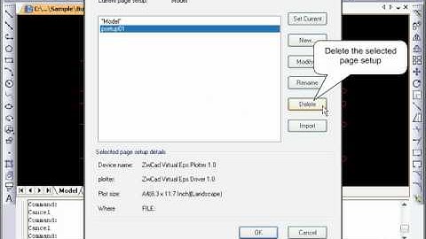 Setting up the page in ZWCAD