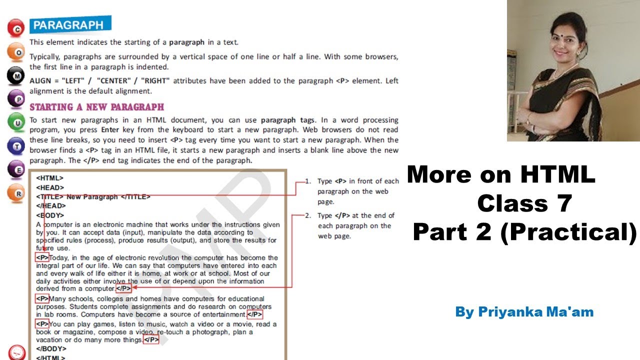 More on HTML, Creating a web page using HTML, Part 2, Chapter 6, Class ...