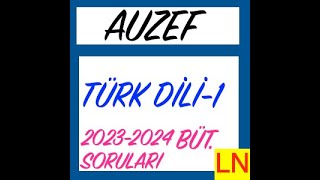 Türk Dili -1 2023-2024 Bütünleme Soruları