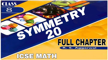Symmetry | Class 8th Math Full Chapter 20 One shot video | R.S.Aggarwal Math | ICSE MATH