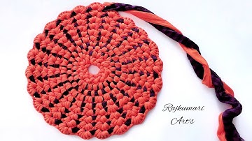 Make a doormat with safety pin, Super beautiful doormat, Easy doormat for saree/dupatta, Rajkumar...