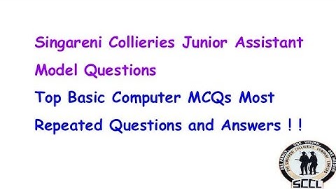 #sccl #singarenijobs Singareni Collieries Junior Assistant Important Questions on Computer Bascis