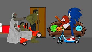 Sonic Vs Granny, Hulk Funny Animation - Drawing Cartoons 2