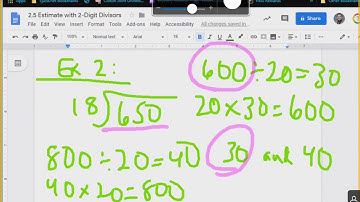 2.5 Estimate with 2 Digit Divisors