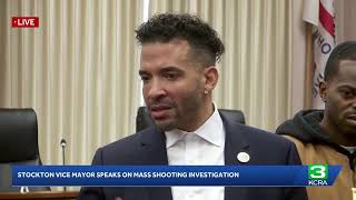Stockton's vice mayor is speaking on the Nov. 29 mass shooting during a child's birthday party.