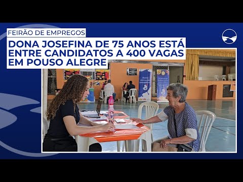 Dona Josefina, de 75 anos, vai a feirão de empregos em busca de uma das 400 vagas em Pouso Alegre