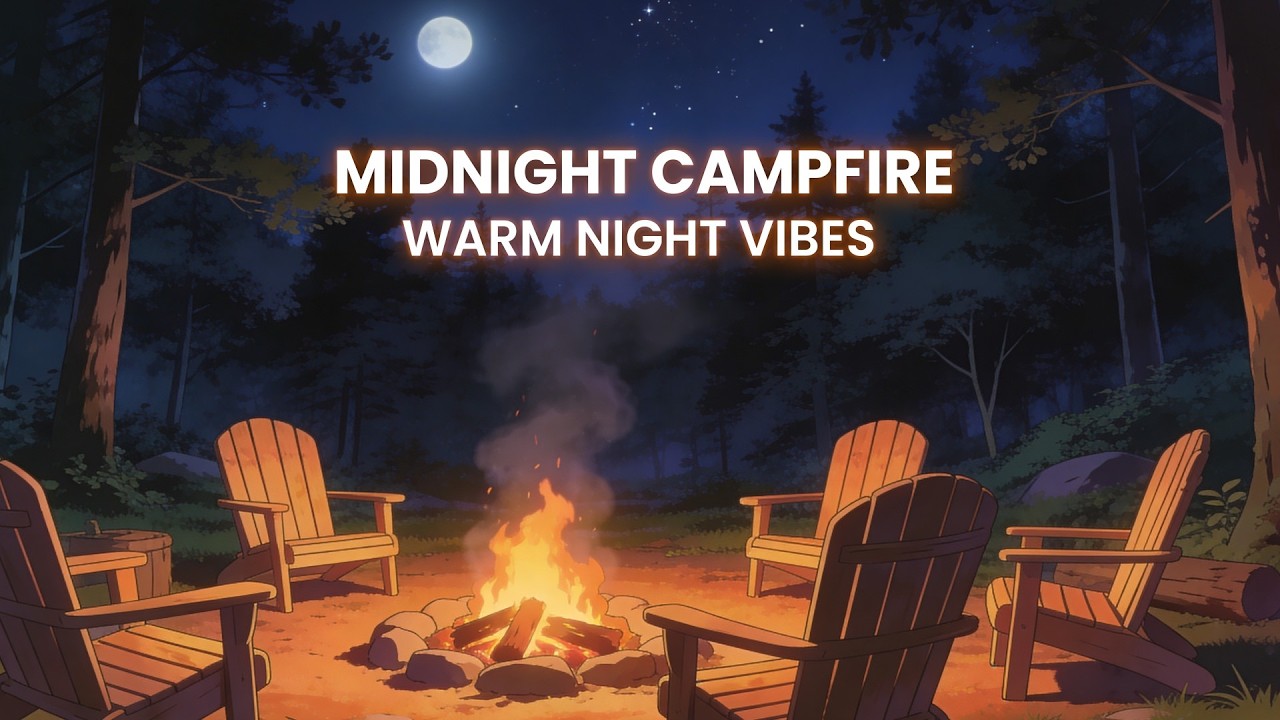 Midnight Campfire Lofi 🔥 Warm Night Beats for Relaxation, Study & Deep Focus