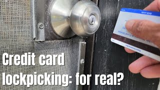 DIY pick a lock with a credit card #creditcard #pickalock