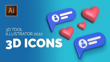 Adobe Illustrator 2022  / 3D Tool / Design Social Media Icons