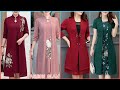 Two Piece Midi Mother Of The Bride Dresses/Shift Dress With Long Cardigan/Ladies Evening Outfits