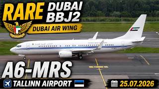 RARE Dubai Air Wing B737 BBJ2 A6-MRS | Tallinn Airport Takeoff | 25.07.2026