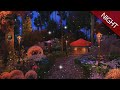 Enchanted forest ambience  night  for sleep study and relaxation  occasional rain wind chimes