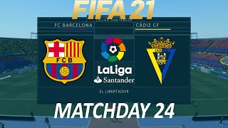 FIFA 21 Barcelona vs Cadiz | La Liga 2021 | PS4 Full Match