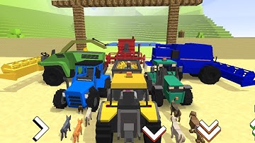 Blocky Farm & Racing Simulator - All Agricultural Machinery UNLOCK | Game Play #mobadu Android & IOS