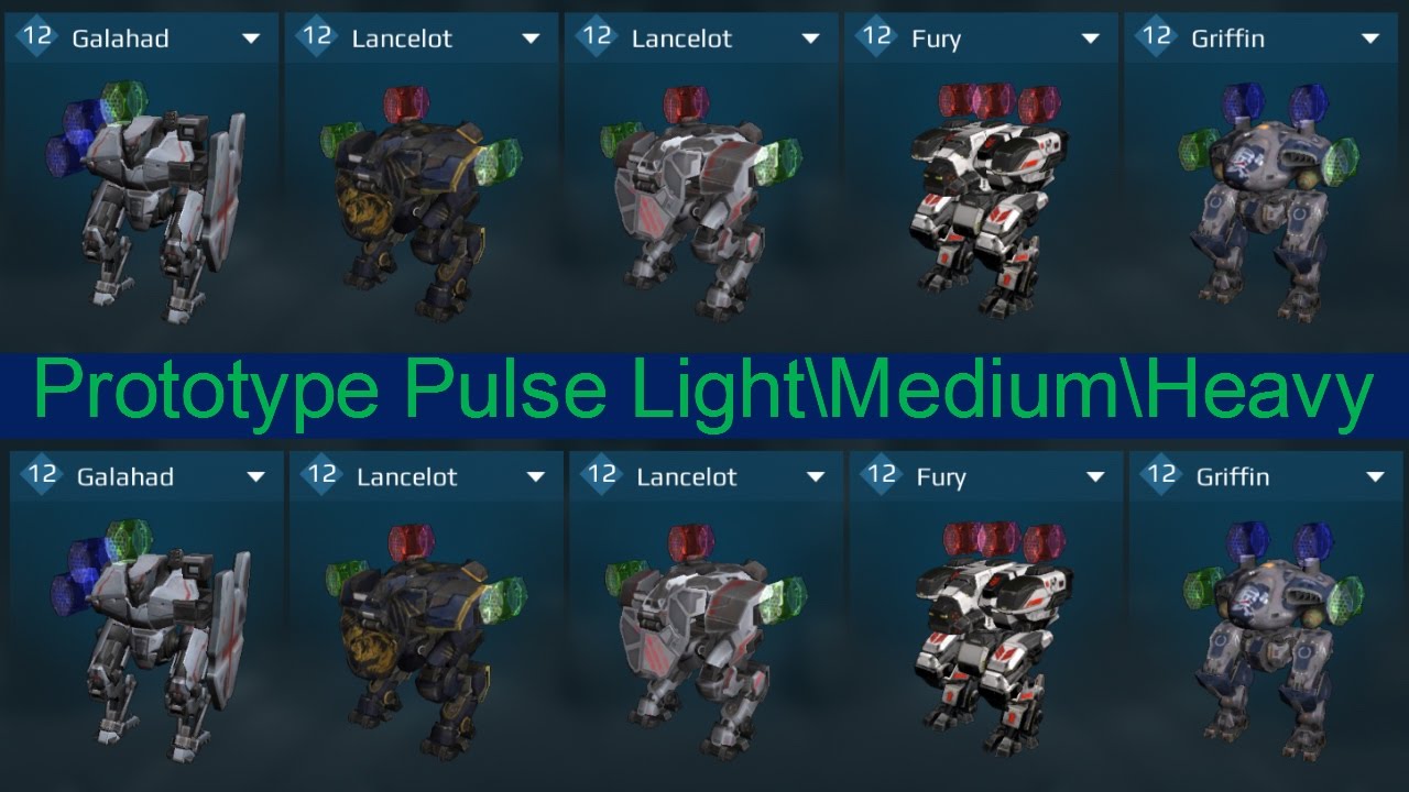 War Robots Тестовый Сервер WR 2.5.0 (176) Prototype Pulse Light/Medium/Heavy
