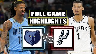 Memphis Grizzlies vs San Antonio Spurs FULL GAME HIGHLIGHTS | March 22 | 2024 NBA Season