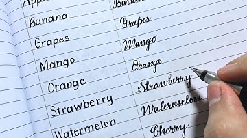 Names of Fruits - Cursive Handwriting | Practice Tutorial for Students