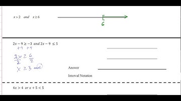 Linear Inequalities   graphing compound, Interval notation