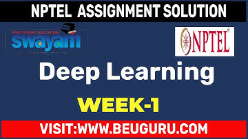 Deep Learning NPTEL Assignment Answers 2024 | Week 1 |