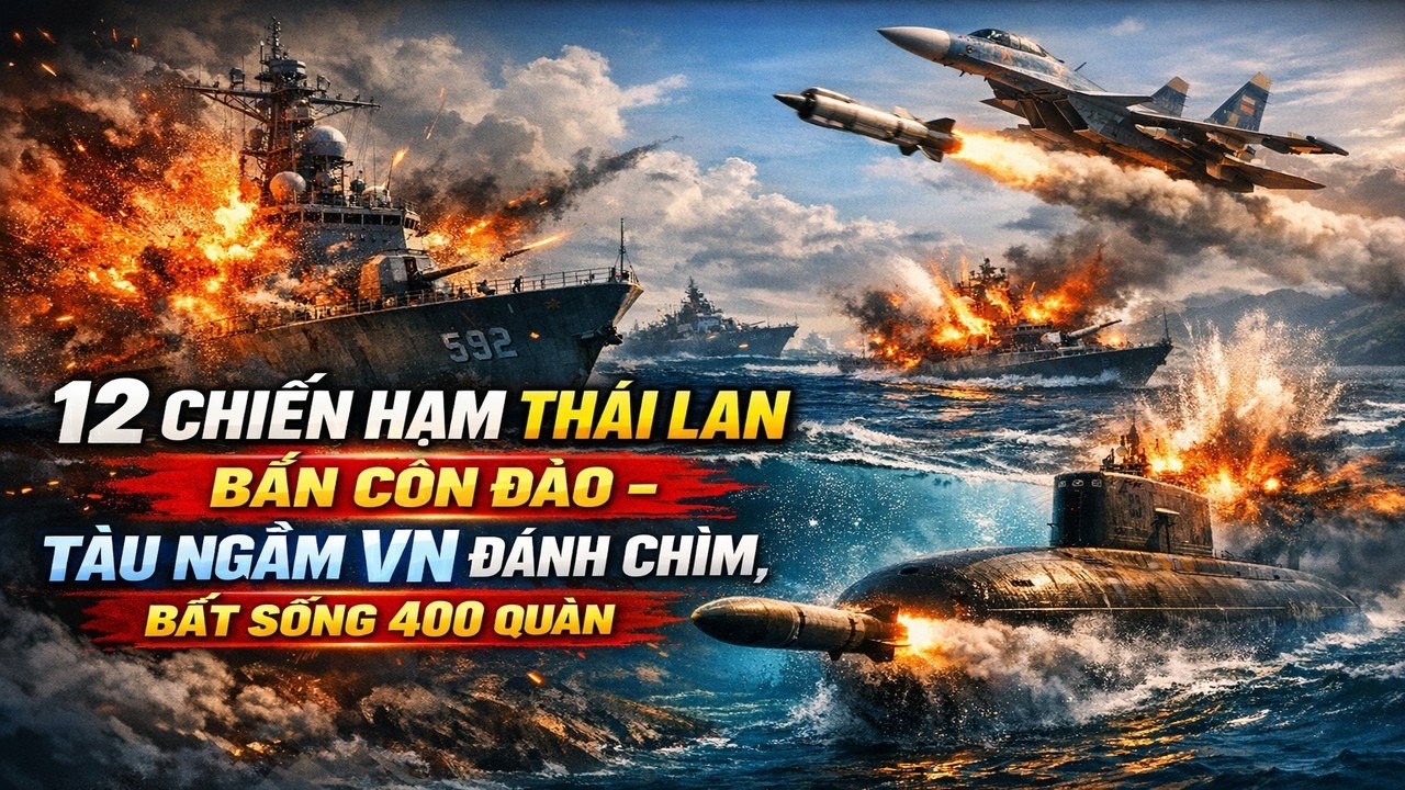 12 Chiến Hạm THÁI LAN Bắn CÔN ĐẢO - Tàu Ngầm VN Đánh Chìm, BẮT SỐNG 400 Quân