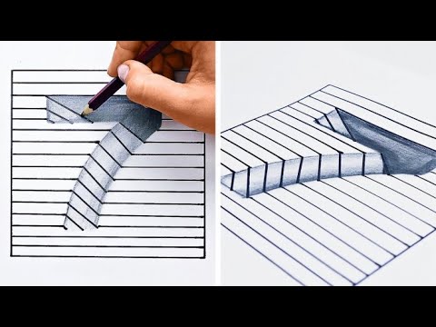 สอนวาดรูปสามมิติง่ายๆ || วิธีวาดภาพเพอร์สเปคทีฟสำหรับมือใหม่