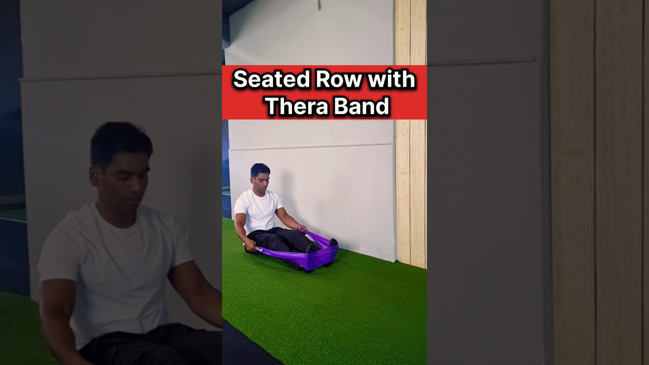 Seated Row with Thera Band 💪 | Back Workout at Home 