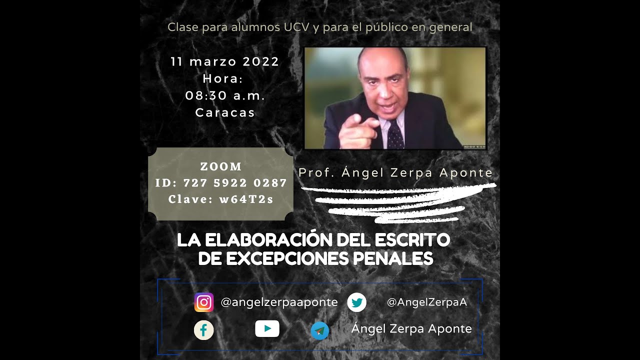 Ángel Zerpa A.  La elaboración del escrito de excepciones penales conforme al COPP venezolano.