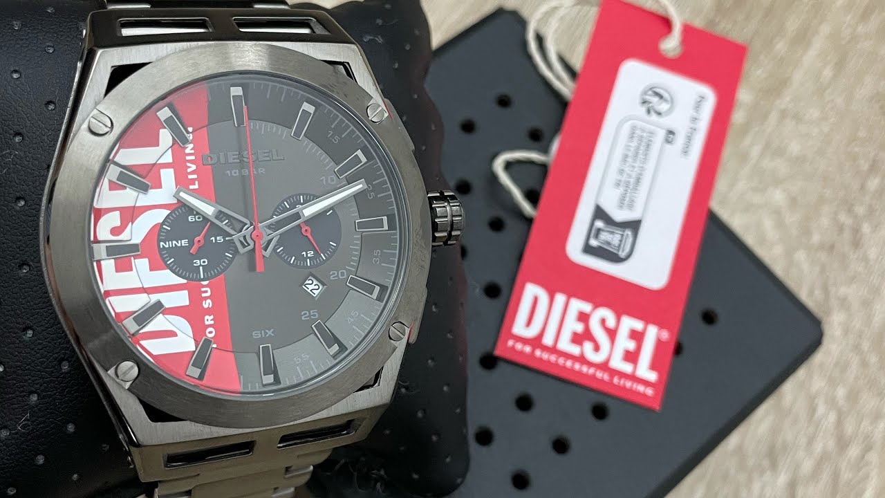 Diesel Timeframe Chrono Gunmetal-Tone Stainless Steel Men's Watch DZ4598  (Unboxing) @UnboxWatches - YouTube