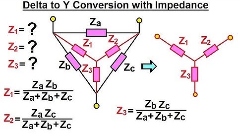 Electrical Engineering: Ch 10 Alternating Voltages & Phasors (38 of 82) Delta to Y Conversion with Z