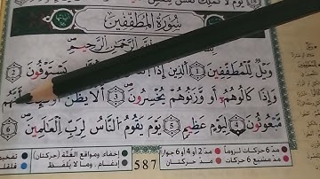 إستخراج أحكام سورة المطففين الجزء الأول رواية ورش عن نافع