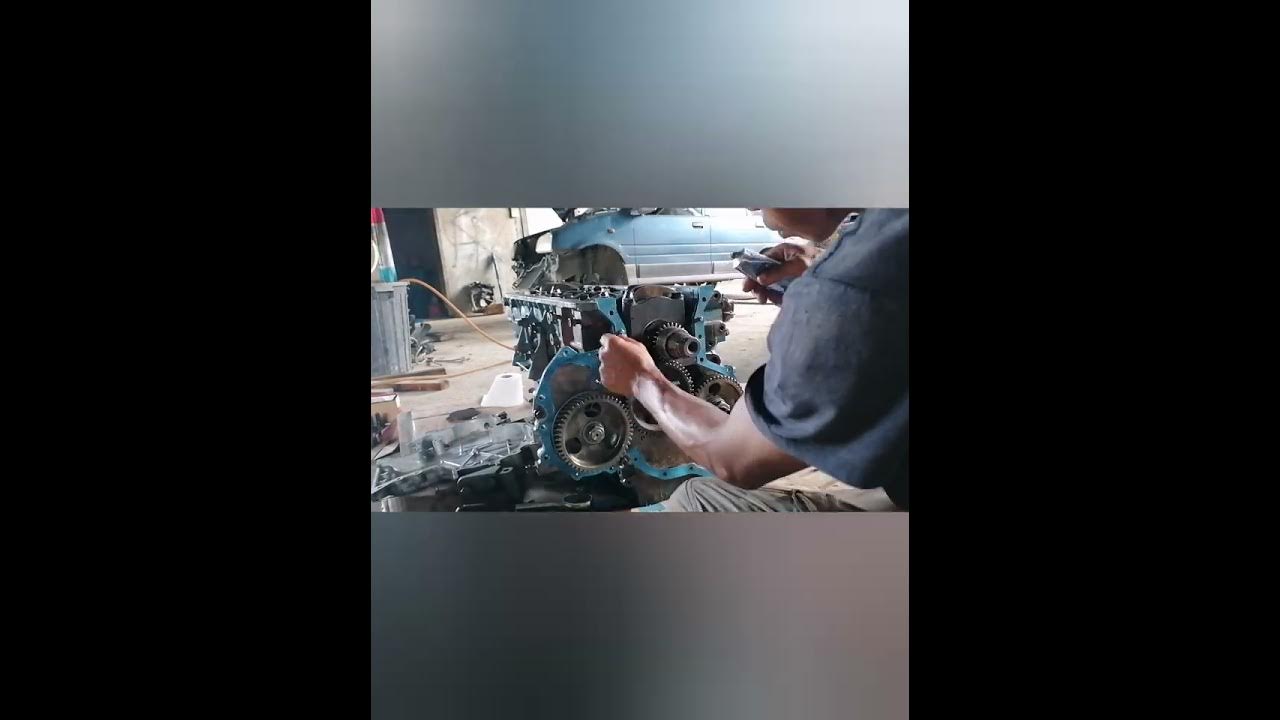 Pemasangan Engine Nissan FE6 Part 3 Cam Shaft Timing Gear - YouTube
