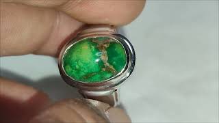 Natural Turquoise Pirus Persia Ijo Tosca Ring Monel Custom Pesenan Tebal Mewah