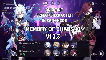 Honkai Star Rail - Memory of Chaos 10 [MoC] V1.3.3 Only One 5 Star each node using Jingliu and Kafka