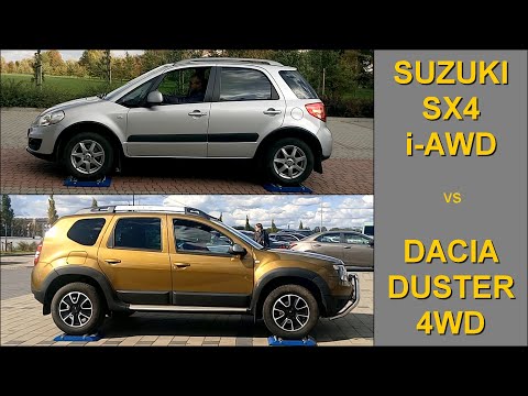 SLIP TEST - Suzuki SX4 i-AWD & Fiat Sedici vs Dacia Duster 4WD - @4x4.tests.on.rollers