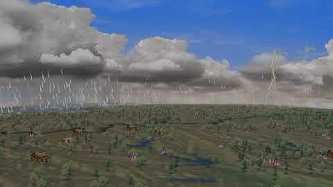 Photorealistic simulation of squall line