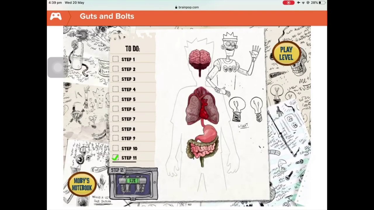 Guts and Bolts Step 11 Walkthrough BrainPop Games YouTube